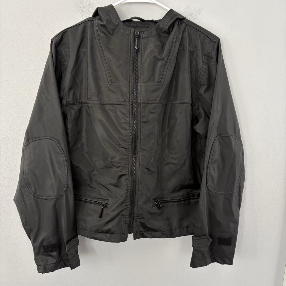 Neutral Zone Women’s Medium Outerwear All Weather Vinyl Rain Jacket Lined Biker